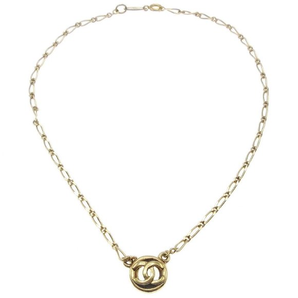 Auth Chanel Medallion Gold Chain Pendant Necklace - Picture 1 of 5